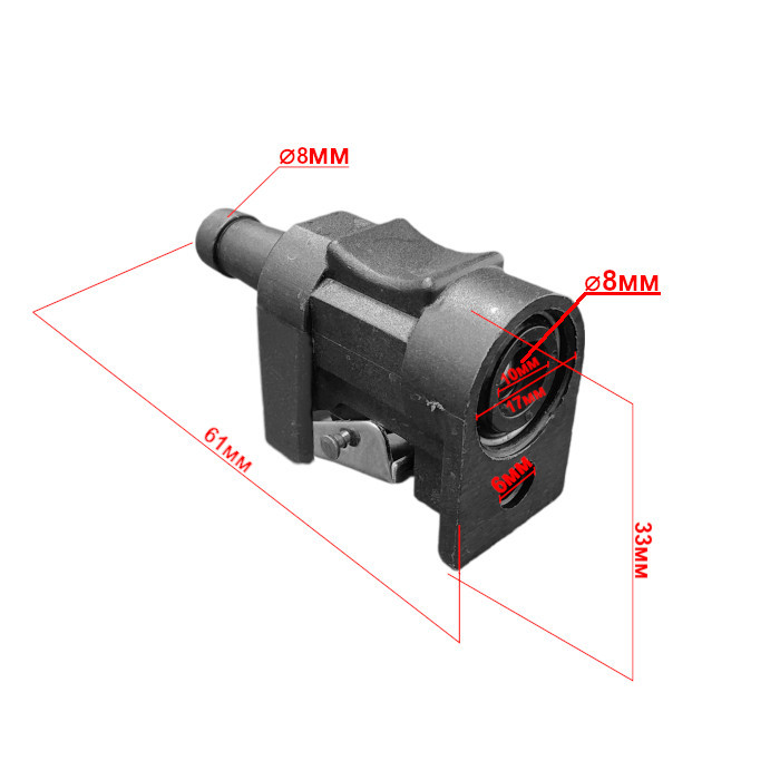 Коннектор топливный SUNFINE тип Yamaha/Mercury, 8мм, 6G1-24305-05